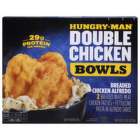Hungry-Man Double Chicken Bowls, Breaded Chicken Alfredo