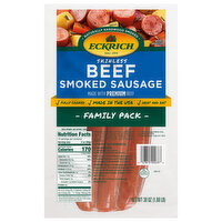 Eckrich Smoked Sausage, Beef, Skinless, Family Pack - 30 Ounce 