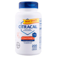 Citracal Calcium Citrate + D3, Petites, Coated Caplets - 200 Each 
