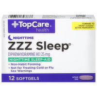 TopCare ZZZ Sleep, Nighttime, 25 mg, Softgels - 12 Each 