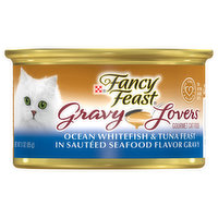 Friskies Cat Food, Gourmet, Ocean Whitefish & Tuna Feast in Gravy - 3 Ounce 