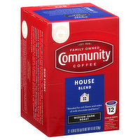Community Coffee, Medium-Dark Roast, House Blend, Single-Serve Cups - 12 Each 