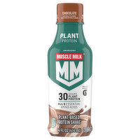 Muscle Milk Protein Shake, Plant-Based, Chocolate - 14 Fluid ounce 