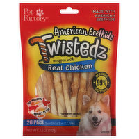 Pet Factory Twist Sticks, American Beefhide, 5 Inches, 20 Pack - 20 Each
