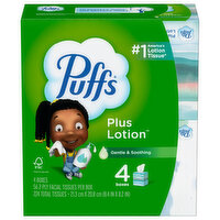 Puffs Facial Tissue, 2-Ply - 4 Each 