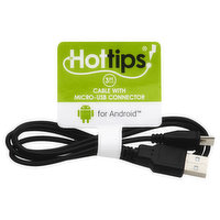 Hottips! Cable, with Micro-USB Connector, 3 Feet Long - 1 Each 