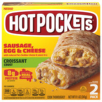 Hot Pockets Sandwiches, Croissant Crust, Sausage, Egg & Cheese, 2 Pack - 2 Each 