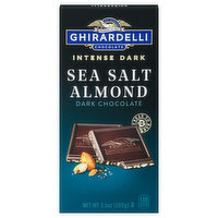 Ghirardelli Dark Chocolate, Sea Salt Almond, Intense Dark - 3.5 Ounce 