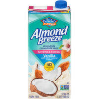 Almond Breeze Almond Beverage, Vanilla, Unsweetened - 32 Fluid ounce 