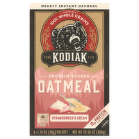 Kodiak Oatmeal, Strawberries & Cream, Protein-Packed - 6 Each 