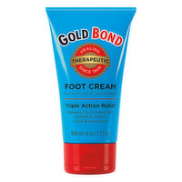 Gold Bond Foot Cream, Therapeutic, Jojoba & Peppermint Oil - 4 Ounce