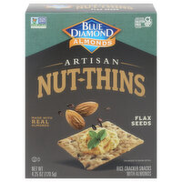 Blue Diamond Almonds Rice Cracker Snacks, with Almonds, Flax Seeds, Artisan - 4.25 Ounce 