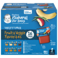 Gerber Fruit & Veggie Purees, Variety Pack