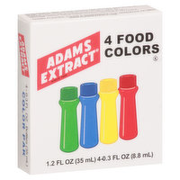 Adams Extract 4 Food Colors - 4 Each 