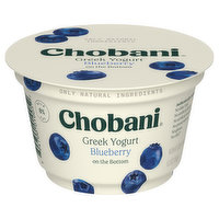 Chobani Yogurt, Greek, Nonfat, Blueberry on the Bottom - 5.3 Ounce 