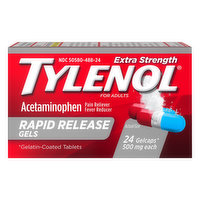 Tylenol Acetaminophen, Extra Strength, 500 mg, Rapid Release Gels, Gelcaps - 24 Each 