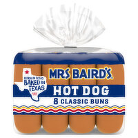 Mrs Baird's Classic Buns, Hot Dog - 8 Each 