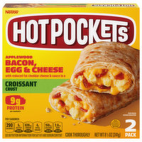 Hot Pockets Sandwich, Applewood Bacon, Egg & Cheese, Croissant Crust, 2 Pack