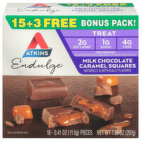 Atkins Caramel Squares, Milk Chocolate, Bonus Pack - 18 Each 