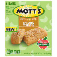 Mott's Bars, Soft Baked, Banana Streusel - 6 Each 