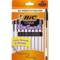 BiC Ball Pen, Black Ink, Medium, Xtra Smooth - 10 Each 