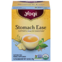 Yogi Herbal Supplement, Stomach Ease, Caffeine Free, Tea Bags - 16 Each 