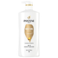 Pantene Shampoo + Conditioner, Daily Moisture Renewal, 2 in 1 - 23.6 Fluid ounce 