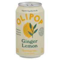 Olipop Sparkling Tonic, Ginger Lemon - 12 Fluid ounce