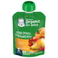 Gerber Pear Peach Strawberry, Sitter 2nd Foods - 3.5 Ounce 