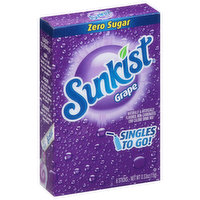 Sunkist Drink Mix, Zero Sugar, Grape - 6 Each 