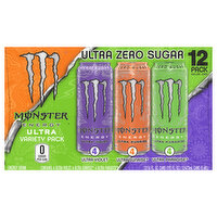 Monster Energy Drink, Zero Sugar, Ultra Violet/Ultra Sunrise/Ultra Paradise, Variety Pack