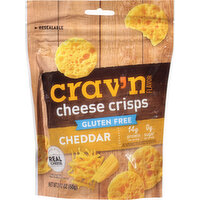 Crav'n Flavor Cheese Crisps, Gluten Free, Cheddar - 2.12 Ounce 