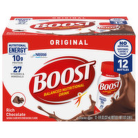 Boost Balanced Nutritional Drink, Rich Chocolate, Original - 12 Each 