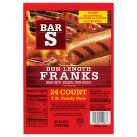 Bar S Bun Length Franks - 48 Ounce