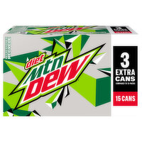 Mtn Dew Soda, Diet - 15 Each 