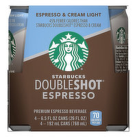 Starbucks Coffee Drink, Espresso And Cream - 4 Each 