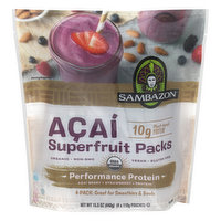 Sambazon Acai Superfruit Packs, Organic, Performance Protein, 4 Pack - 4 Each