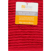 MUkitchen Dishcloth, 100% Cotton, Ruby, Ridged Texture