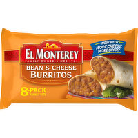 El Monterey Burritos, Bean & Cheese, Family Size, 8-Pack - 8 Each 