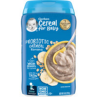 Gerber Oatmeal, Probiotic, Banana, Sitter 2nd Foods - 8 Ounce 