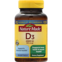 Nature Made Vitamin D3, 50 mcg, Softgels - 250 Each 