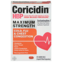 Coricidin Cold, Flu & Chest Congestion, Maximum Strength, Liquid Gels