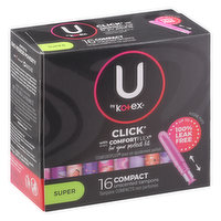 U by Kotex Tampons, Compact, Super, Unscented - 16 Each 