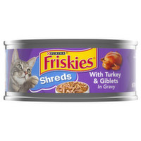 Friskies Cat Food, Shreds, with Turkey & Giblets in Gravy, Adult - 5.5 Ounce 