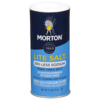 Morton Salt, Lite, 50% Less Sodium - 11 Ounce 