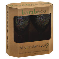 bambeco Wine Glasses, Recycled Glass, 12 oz - 1 Each