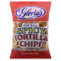 Gloria's Tortilla Chips, Spicy, Premium - 16 Ounce
