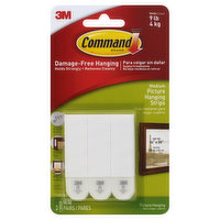 3M Picture Hanging Strips, Medium - 3 Each
