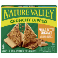 Nature Valley Granola Squares, Peanut Butter Chocolate, Crunchy Dipped - 6 Each 