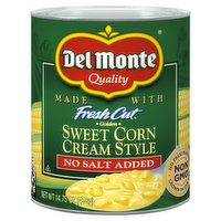 Del Monte Sweet Corn, Golden, Cream Style, No Salt Added - 14.75 Ounce 